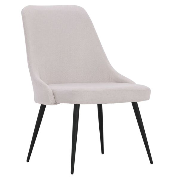 vidaXL Valgomojo kėdės, 6vnt., kreminės spalvos, audinys