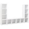 vidaXL Televizoriaus spintelės, 3vnt., baltos, 142,5x35x36,5cm, MDP