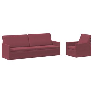vidaXL Sofos komplektas 2 pcs Vyno raudona Audinys