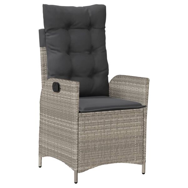 vidaXL Sodo komplektas su pagalvėlėmis, 7 dalių, pilkas, poliratanas