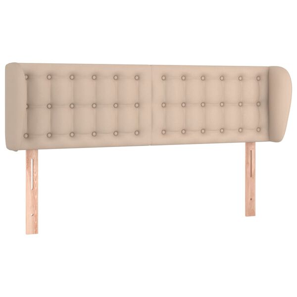 vidaXL Galvūgalis su auselėmis, kapučino ,147x23x78/88cm, dirbtinė oda