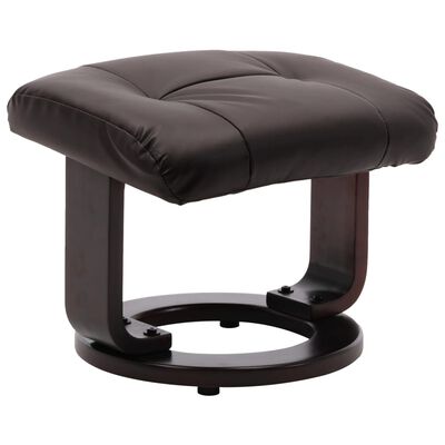 vidaXL Atlošiamas TV krėslas su pakoja, rudos spalvos, dirbtinė oda