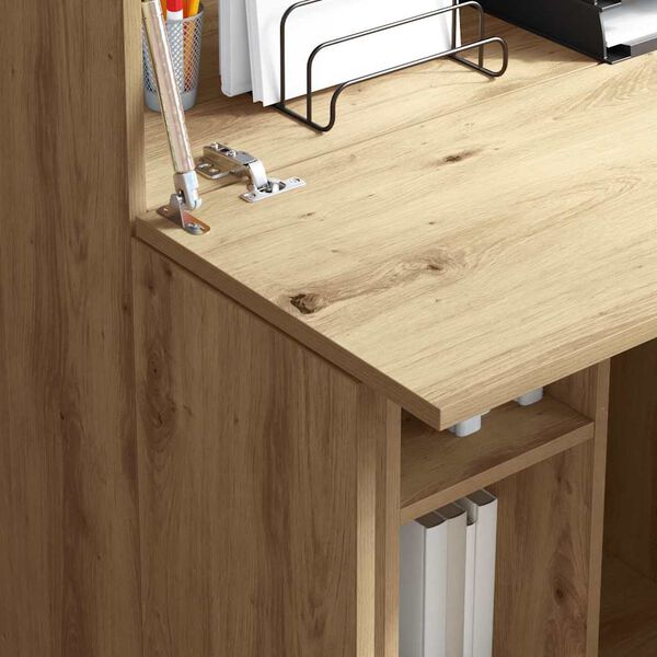 vidaXL Stalas su lentyna Amatininkų ąžuolas 71.5 x 31.5 x 106.5 cm