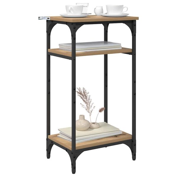 vidaXL &Scaron;oninis stalas su lentyna Amatininkų ąžuolas 40 x 30 x 75 cm