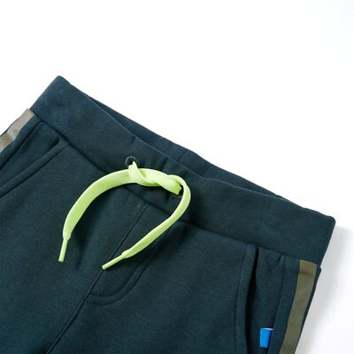 Vaikiškos sportinės kelnės su sutraukiama juostele, žalios, 92 dydžio