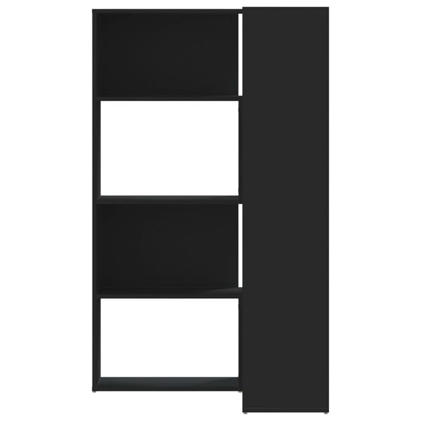 vidaXL Kampinė spinta, 4 aukštų, juodos, 85x85x140cm, mediena