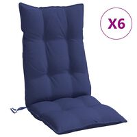 vidaXL Kėdės pagalvėlės, 6vnt., tamsiai mėlynos, oksfordo audinys