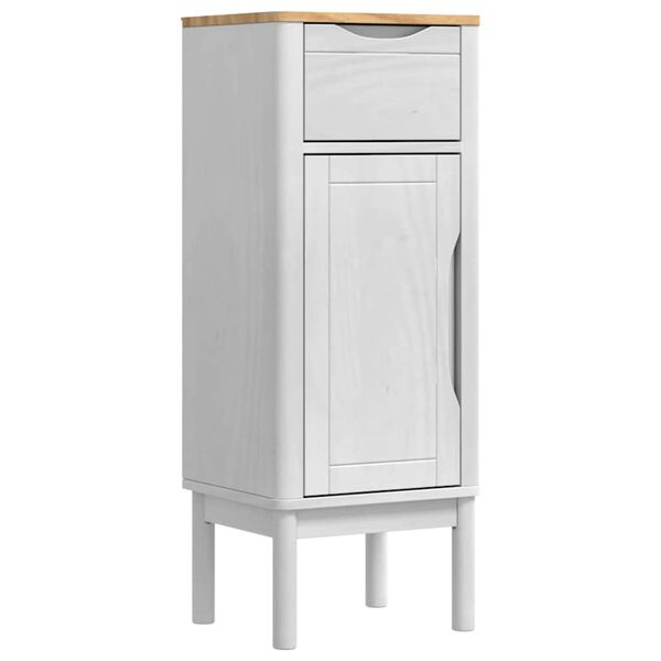 vidaXL Vonios spintelė FLORO Balta 35 x 30 x 90 cm Kietas pu&scaron;ies medis