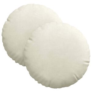 vidaXL Sėdynių pagalvėlės 2 vnt. Aksomas Kreminė &Oslash;30 x 13 cm