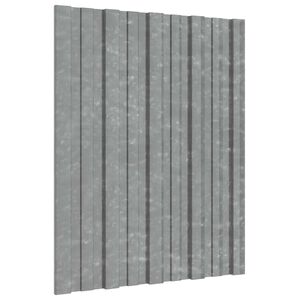 vidaXL Stogo plok&scaron;tė 36 pcs Sidabrinė 60 x 45 cm Galvanizuotas plienas