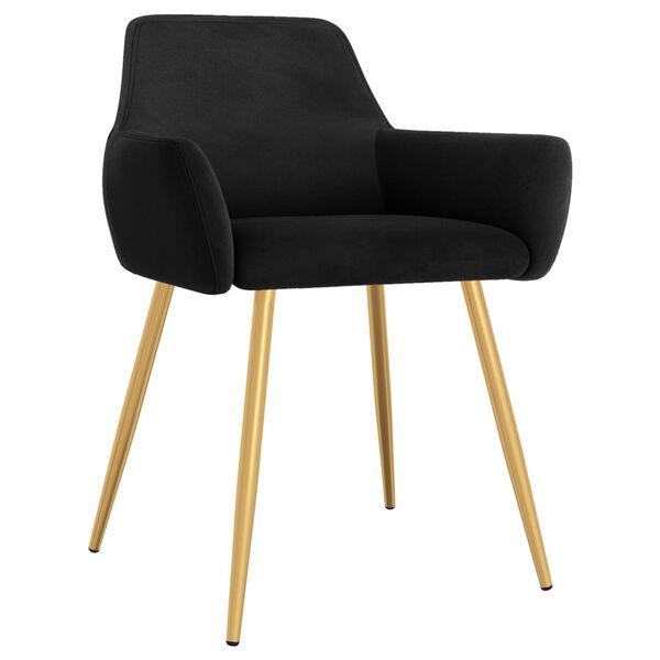 vidaXL Valgomojo kėdės, 2vnt., juodos spalvos, aksomas