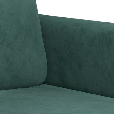 vidaXL Sofos komplektas, 2 dalių, tamsiai žalios spalvos, aksomas