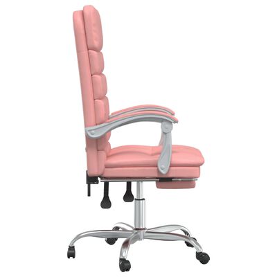 vidaXL Atlošiama masažinė biuro kėdė, rožinės spalvos, dirbtinė oda