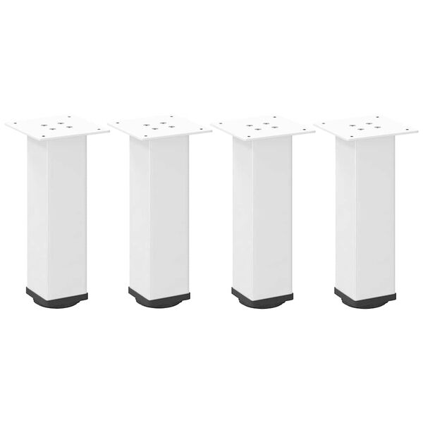 vidaXL Kavos staliuko kojelės, 4 vnt., baltos, 30-32 cm, plienas