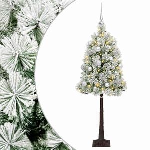 vidaXL Dirbtinė eglutė su lankstomomis &scaron;akomis ir bumbulais 120 cm