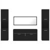 vidaXL Vonios baldų komplektas, 4 dalių, juodas, apdirbta mediena