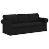 vidaXL Sofa 2 pcs Juoda 215 x 82 x 80 cm audinys