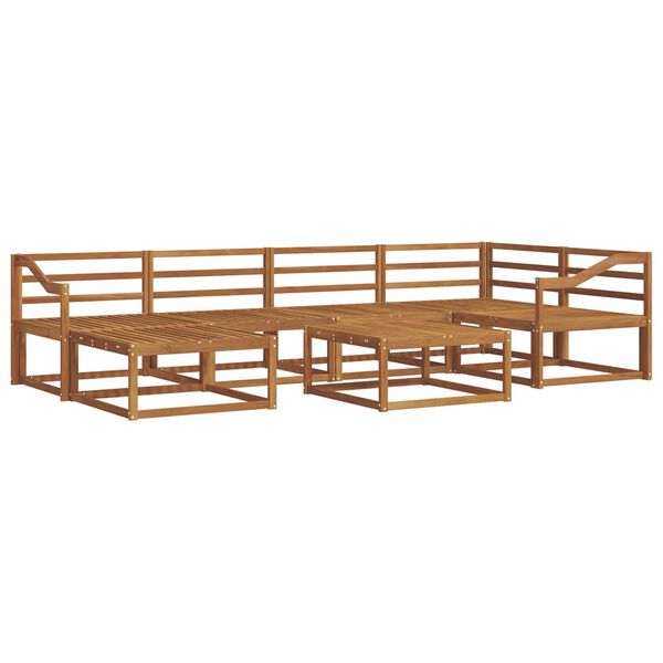 vidaXL Lauko sofos komplektas 7 pcs Natūrali Kietos akacijos mediena