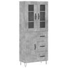 vidaXL Komoda, betono pilkos spalvos, 69,5x34x180cm, apdirbta mediena