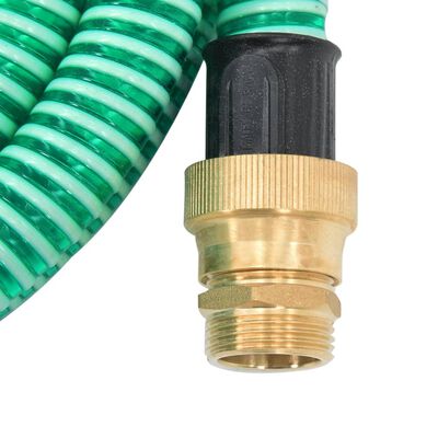 vidaXL Siurbimo žarna su žalvarinėmis jungtimis, žalia, 1,1", 20m, PVC