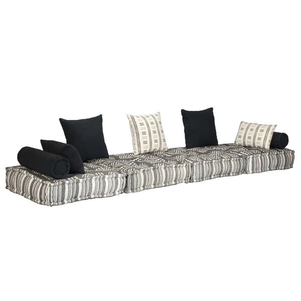 vidaXL Modulinės sofos komplektas, 14d., audinys, dryžuotas