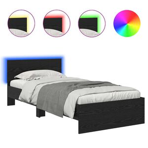 vidaXL Lovos rėmas Juodas ąžuolas 100 x 200 cm Apdirbta mediena