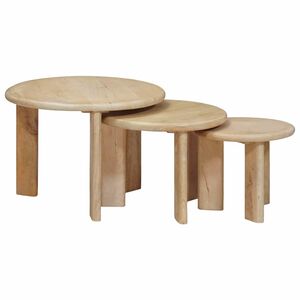 vidaXL Sudediami kavos stalai 3 vnt. Juoda &Oslash; 54 x 40 cm