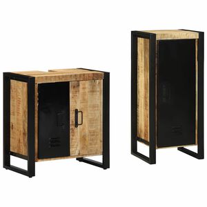 vidaXL Vonios baldų rinkinys 2 vnt. Ruda ir juoda 40 x 35 x 90 cm