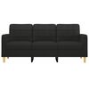 vidaXL Trivietė sofa, juodos spalvos, 180cm, audinys