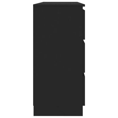 vidaXL Šoninė spintelė, juodos sp., 120x35x76 cm, MDP