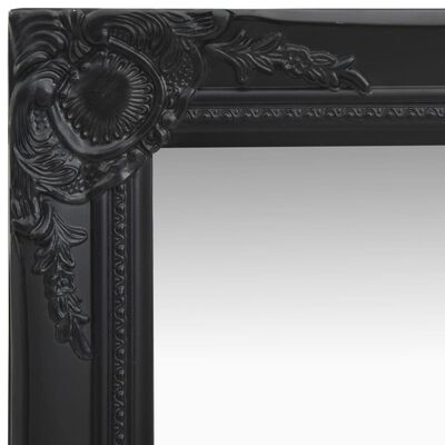vidaXL Sieninis veidrodis, juodos spalvos, 40x40cm, barokinis stilius