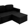 vidaXL Trivietė modulinė sofa-lova, juodos spalvos, audinys
