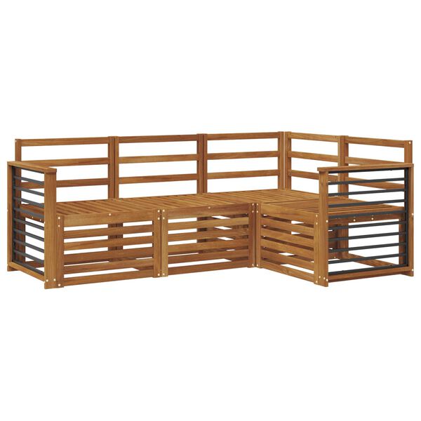 vidaXL Sofų komplektai 4 pcs Natūrali Kietos akacijos mediena