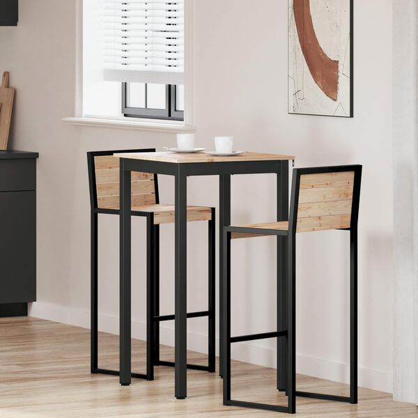 vidaXL Baro stalas Natūrali 110 x 55 x 105 cm Kietos pušies mediena