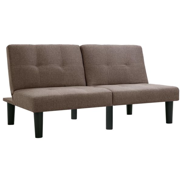 vidaXL Dvivietė sofa, rudos spalvos, audinys