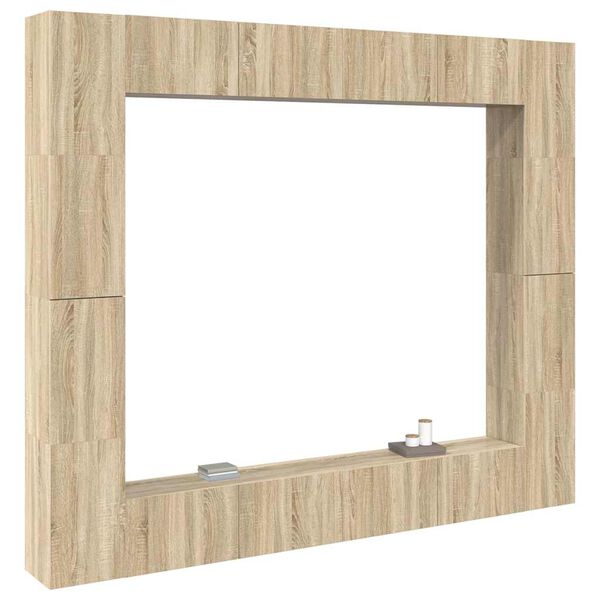 vidaXL Televizoriaus spintelių komplektas, 8 dalių, ąžuolo, mediena