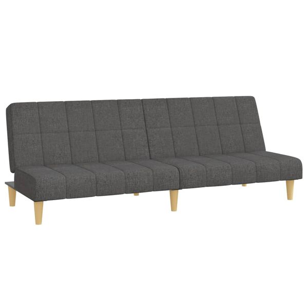 vidaXL Dvivietė sofa-lova, tamsiai pilkos spalvos, audinys