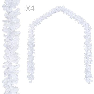 vidaXL Kalėdinės girliandos, 4 vnt. baltos spalvos, 270 cm, PVC