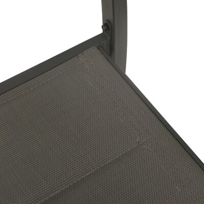 vidaXL Sodo kėdės, 2vnt., pilkos/antracito, plienas ir tekstilenas