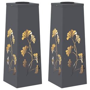 vidaXL Saulės LED &scaron;aligatvio &scaron;viesa 2 vnt. &Scaron;ilta balta 18 x 18 x 50 cm