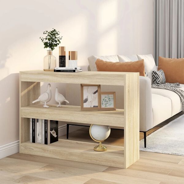 vidaXL Spintelė knygoms/kambario pertvara, ąžuolo, 100x30x72cm