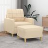 vidaXL Krėslas su pakoja, kreminės spalvos, 60cm, audinys