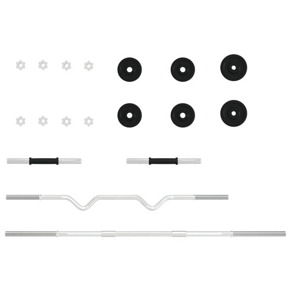 vidaXL Štangos ir svarmenų rinkinys, 30kg, ketus