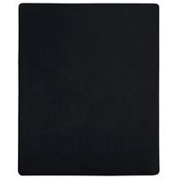 vidaXL Trikotažinė paklodė su guma, juoda, 90x200cm, medvilnė