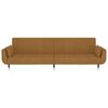 vidaXL Dvivietė sofa-lova su dvejomis pagalvėmis, ruda, aksomas