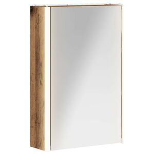 vidaXL Vonios veidrodžio spinta Senas medis 33 x 11,5 x 50 cm