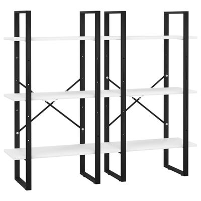 vidaXL Sandėliavimo lentyna, balta, 60x30x210cm, apdirbta mediena