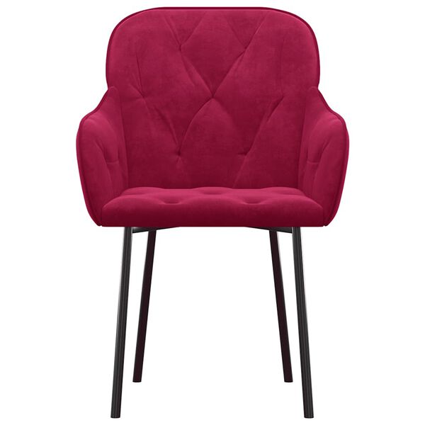 vidaXL Valgomojo kėdės, 2vnt., raudonojo vyno spalvos, aksomas