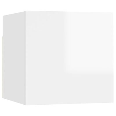 vidaXL Naktinė spintelė, baltos spalvos, 30,5x30x30cm, MDP, blizgi