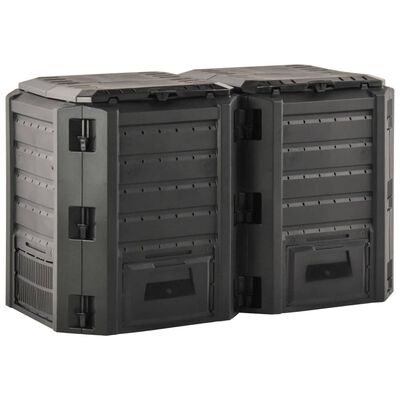 vidaXL Sodo komposto dėžė, juodos spalvos, 800l